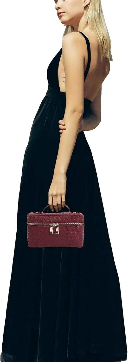 Trendy Shoulder Bags for Women Mini L19 Square Box Satchel Bag Cute PU Leather Crossbody Purse with Adjustable Strap