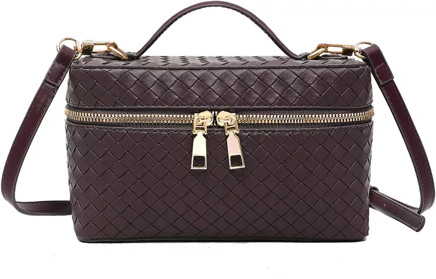 Trendy Shoulder Bags for Women Mini L19 Square Box Satchel Bag Cute PU Leather Crossbody Purse with Adjustable Strap