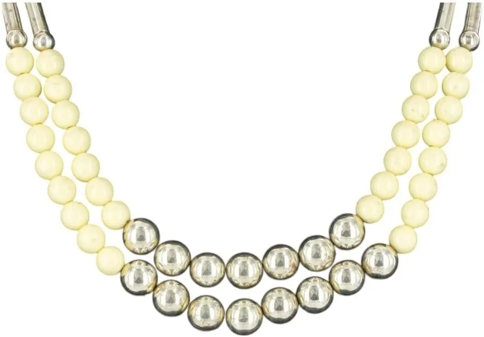 Two Tone Beaded Layered Necklace Vintage 18" Fashion Necklaces Trendy Accessories Stylish Additions