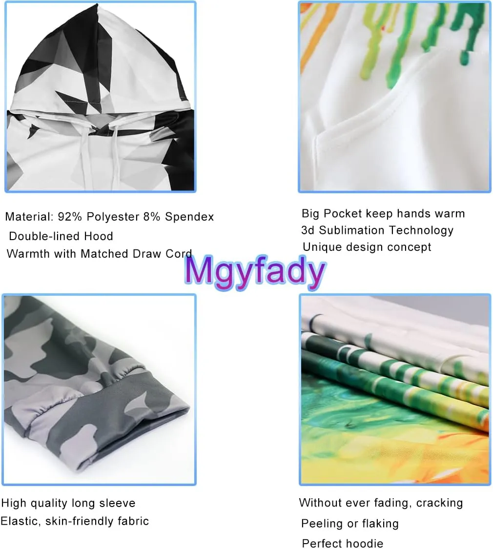Unisex 3D Realistic Printed Novelty Hoodies for Men Women Cool Graphic Hooded Sweatshirt