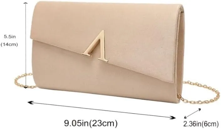 Velvet Simple Evening Bag Removable Chain Clutch Purses