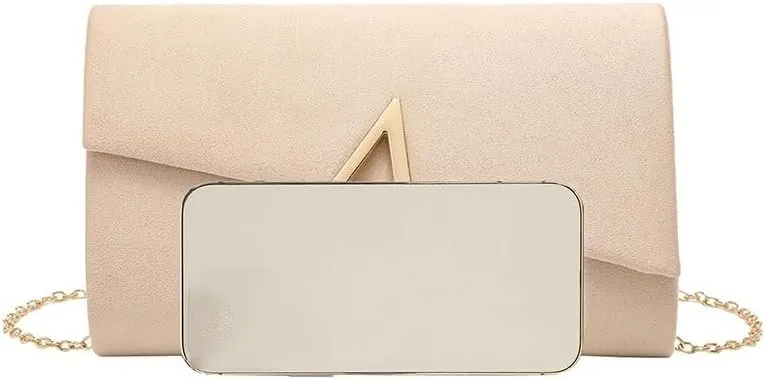 Velvet Simple Evening Bag Removable Chain Clutch Purses
