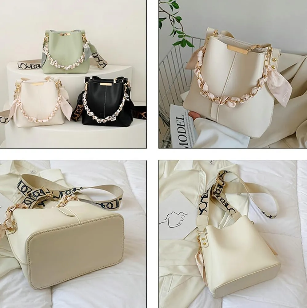 Ventilate Bucket Bags for Women Casual Cross Body Bags with Large Capacity Soft PU material Shoulder Bag for Daily