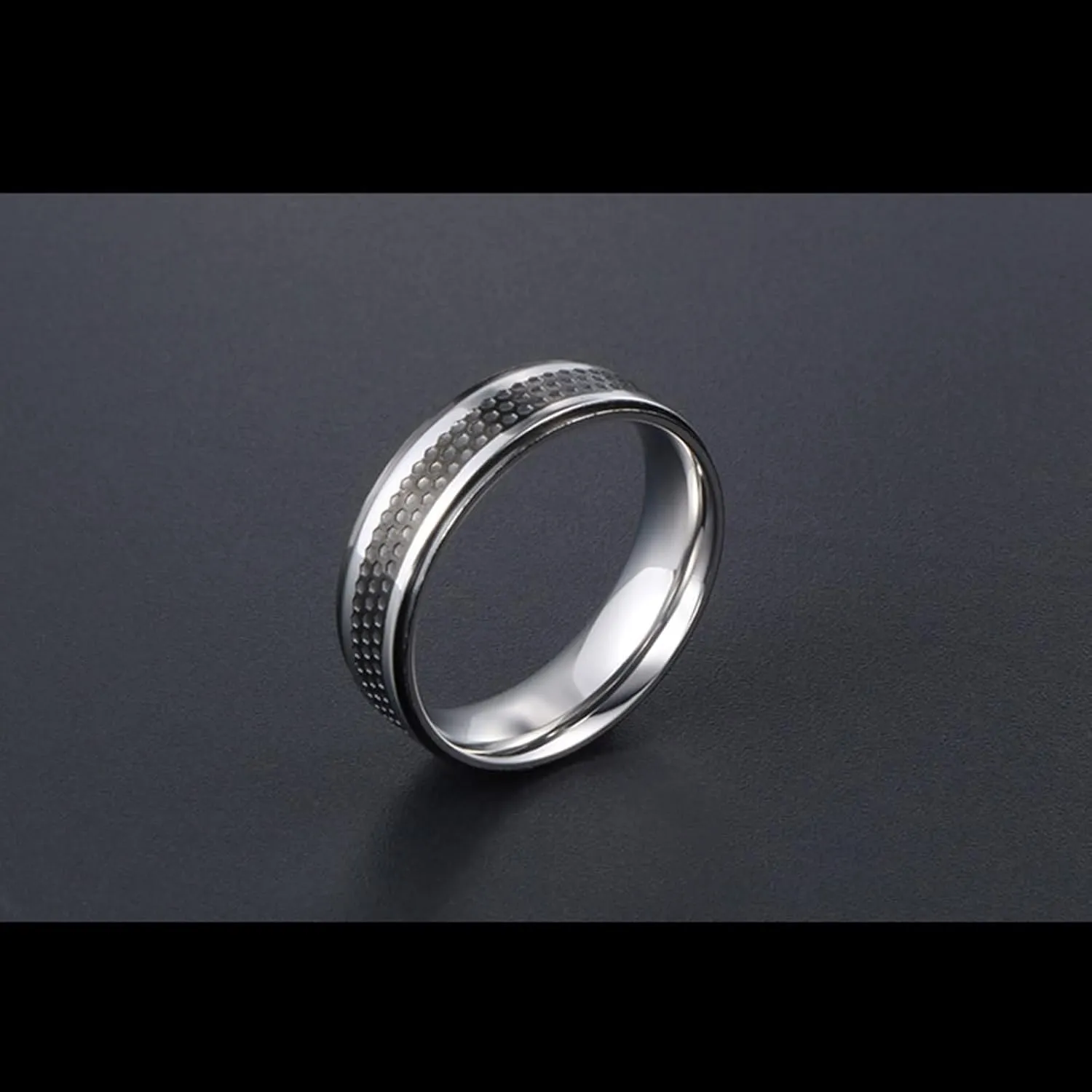 Wedding Rings Vintage, Untraditional Engagement Ring Minimalist Two-Tone Ring Stainless Steel