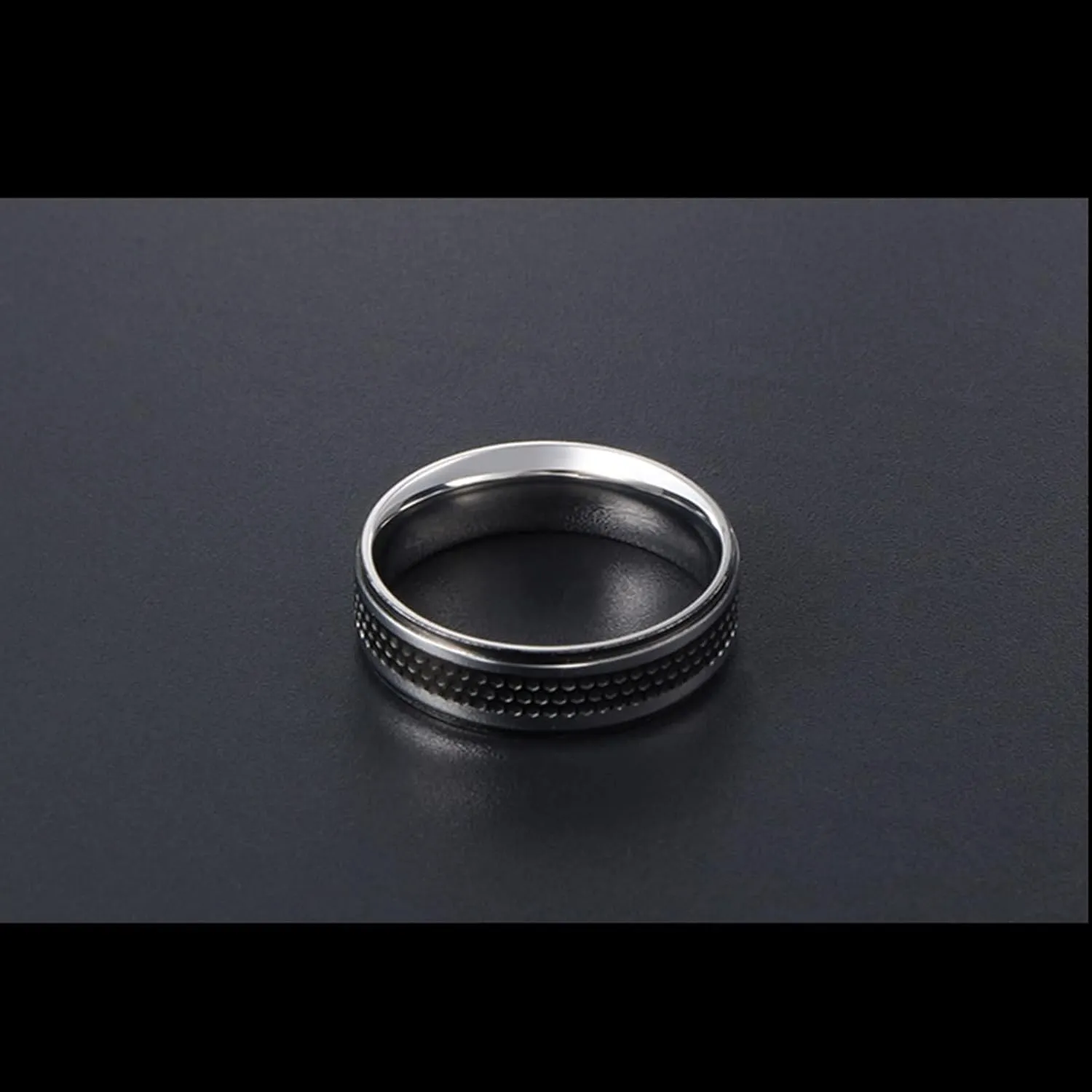 Wedding Rings Vintage, Untraditional Engagement Ring Minimalist Two-Tone Ring Stainless Steel