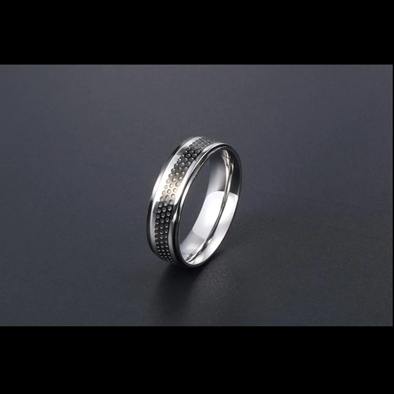 Wedding Rings Vintage, Untraditional Engagement Ring Minimalist Two-Tone Ring Stainless Steel