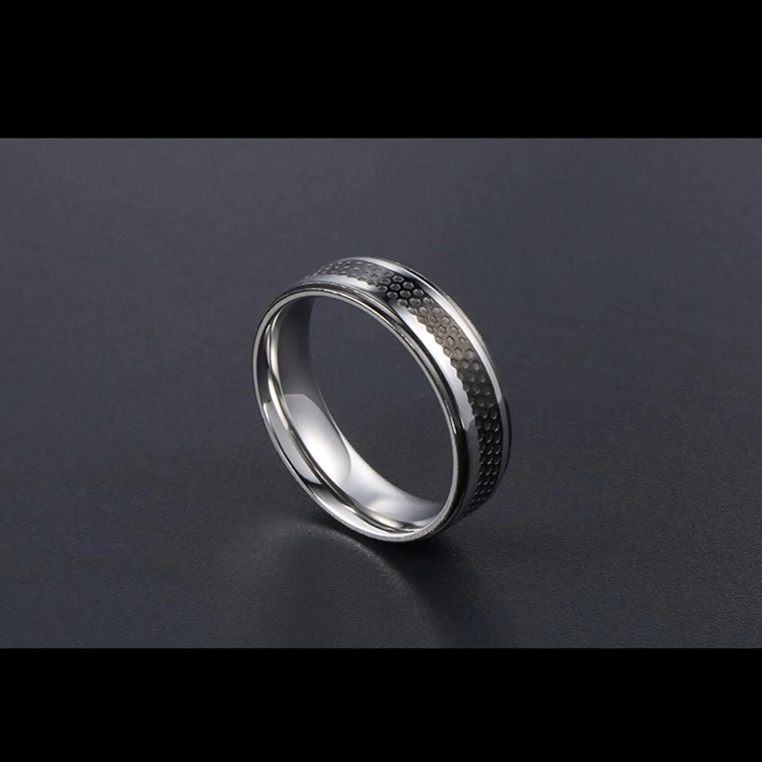 Wedding Rings Vintage, Untraditional Engagement Ring Minimalist Two-Tone Ring Stainless Steel