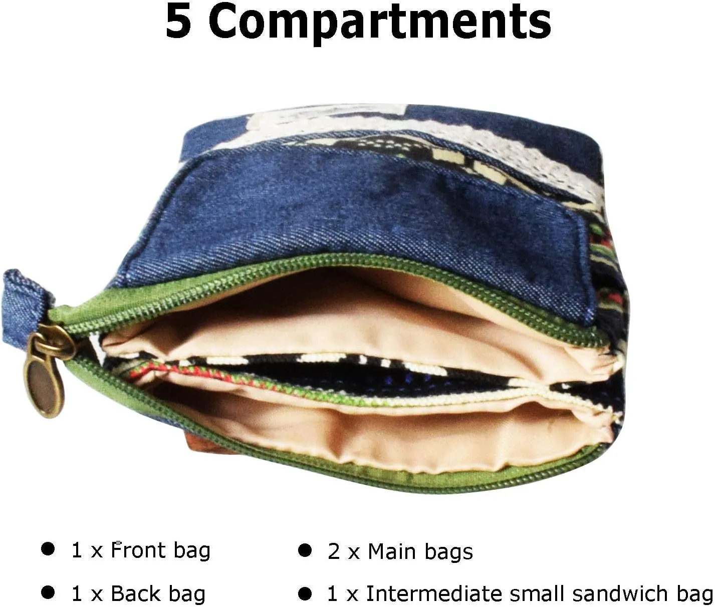 WITERY Leaf Pattern Canvas Cell Phone Purse Wallet Lightweight Small Crossbody Purse Bags for Women Girls