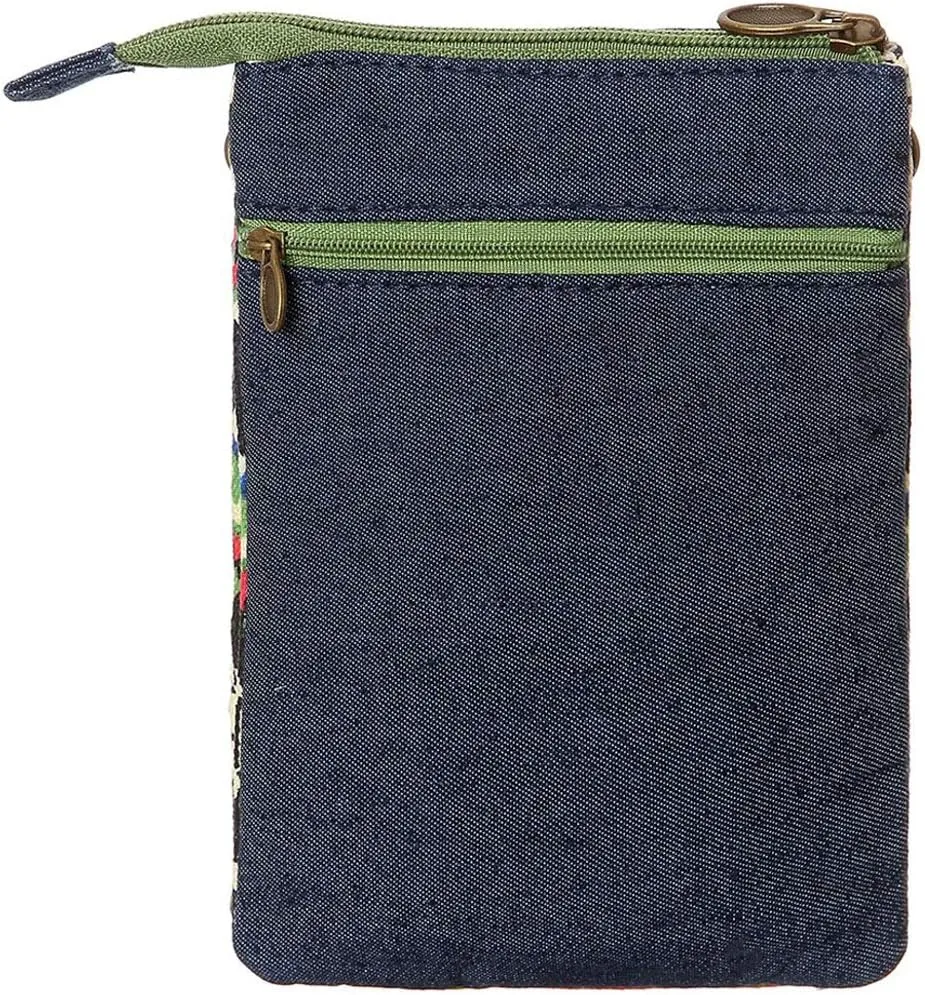 WITERY Leaf Pattern Canvas Cell Phone Purse Wallet Lightweight Small Crossbody Purse Bags for Women Girls