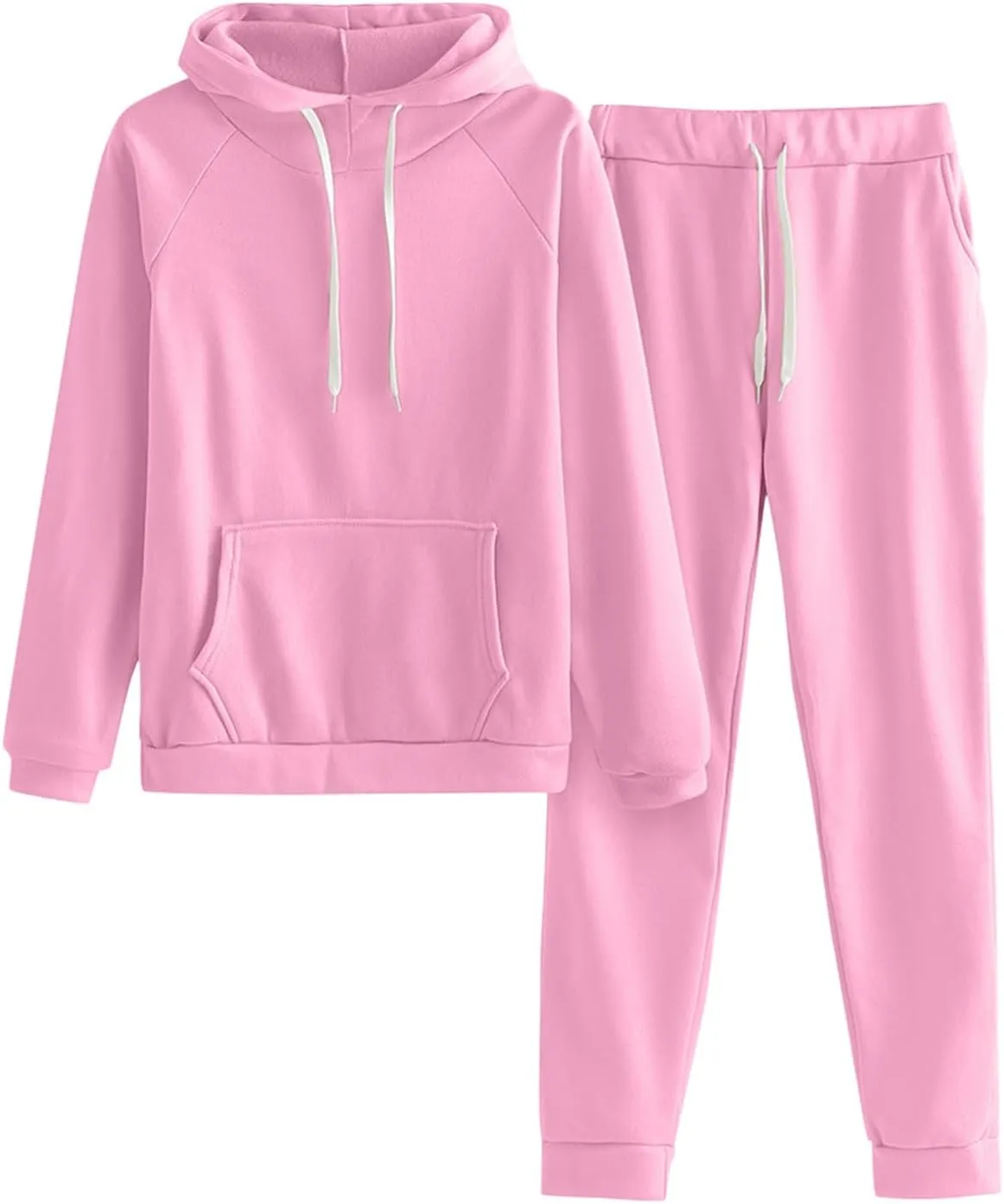 Women 2 Piece Outfits Long Sleeve Crewneck Althteic Outfits Pullover Tops Wide Leg Pants Sets