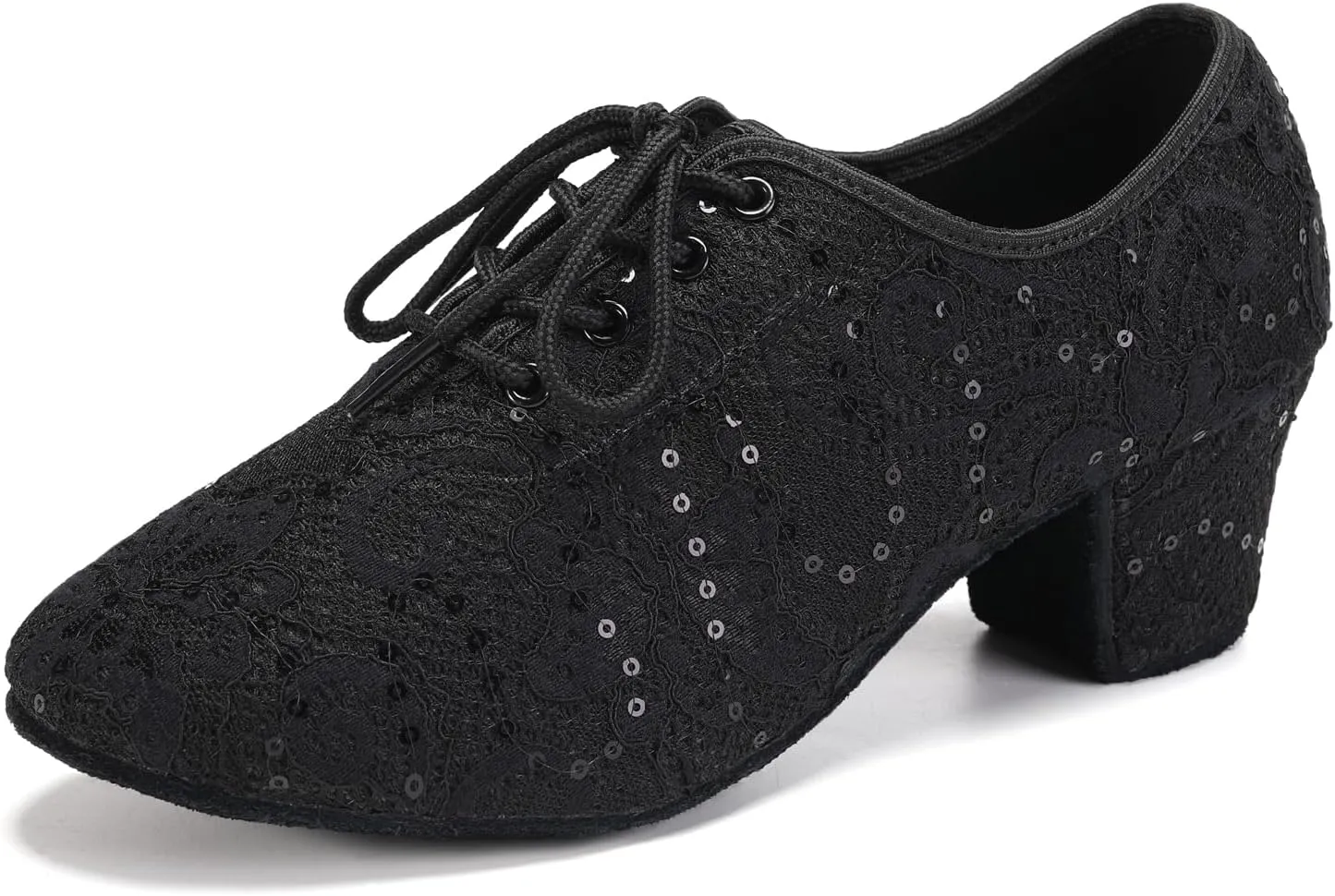 Women Ballroom Dance Shoes Lace up Latin Salsa Practice Dance Teaching Shoes,Model LPWMMD