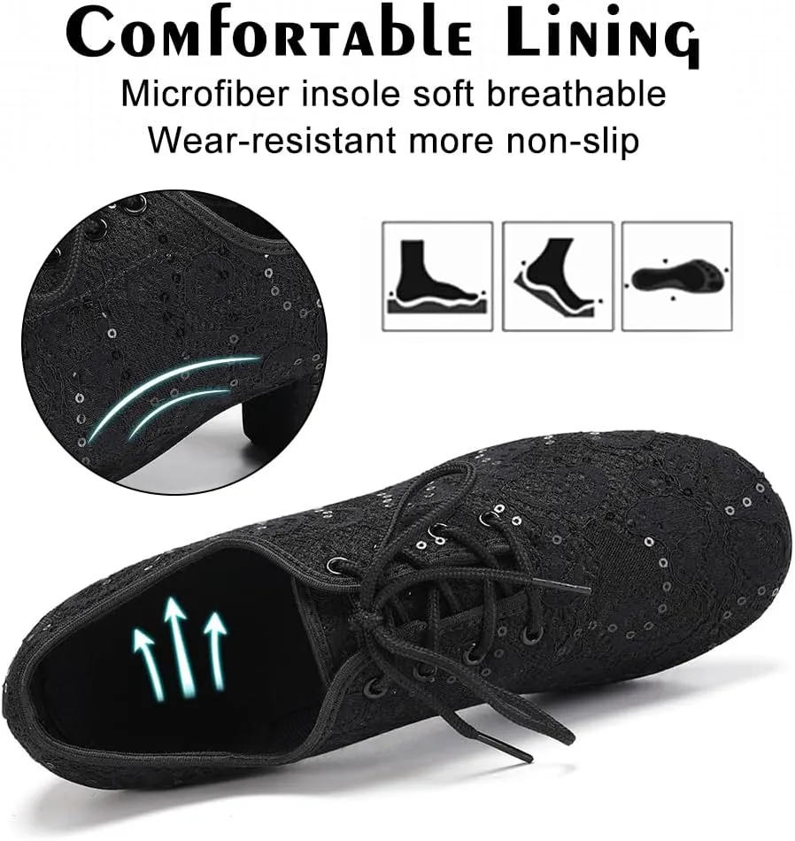 Women Ballroom Dance Shoes Lace up Latin Salsa Practice Dance Teaching Shoes,Model LPWMMD