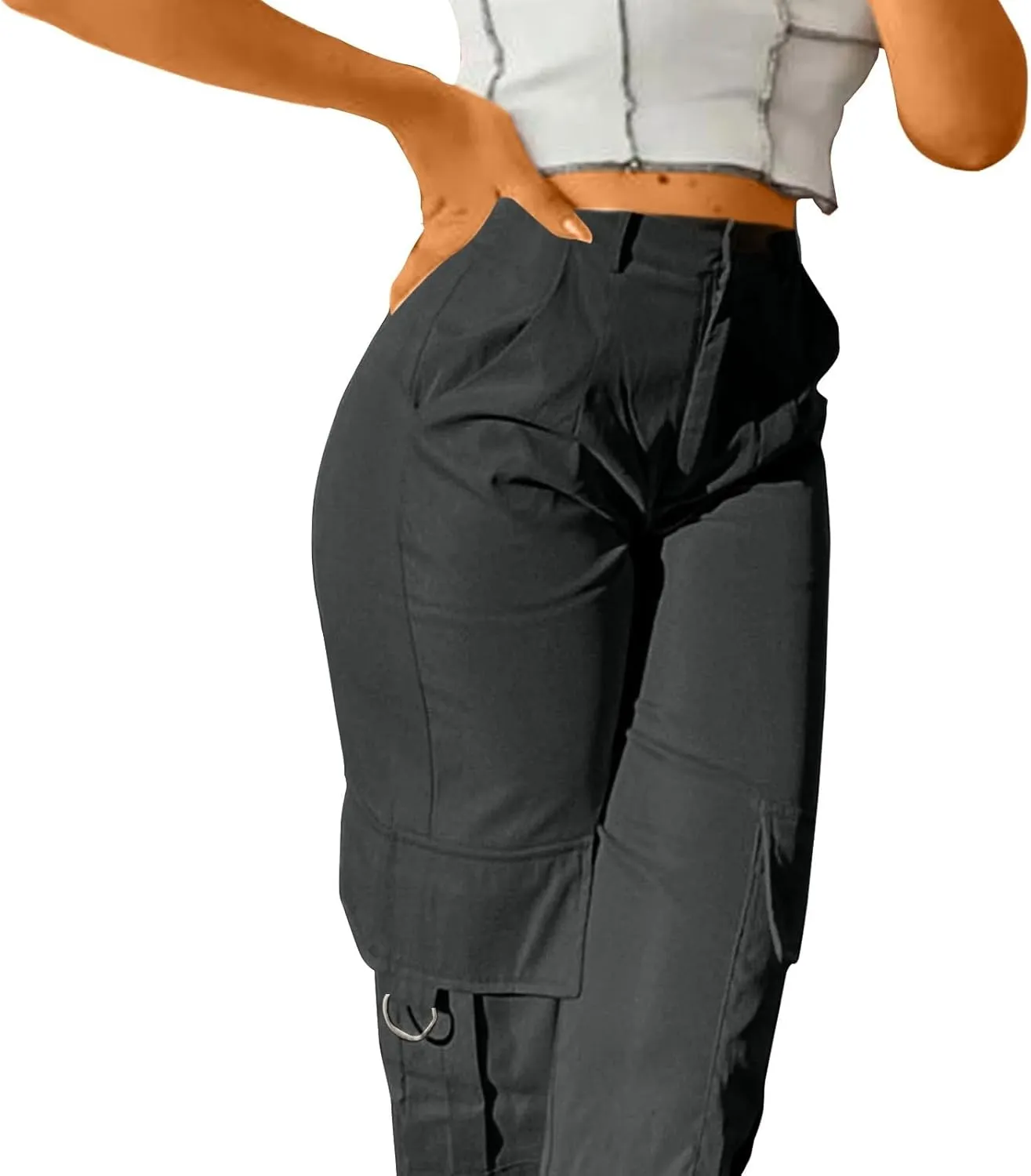 Women Cargo Pants High Waist Wide Leg Casual Baggy Work Pant Palazzo Lounge Tousers Going Out Outfits with Pockets