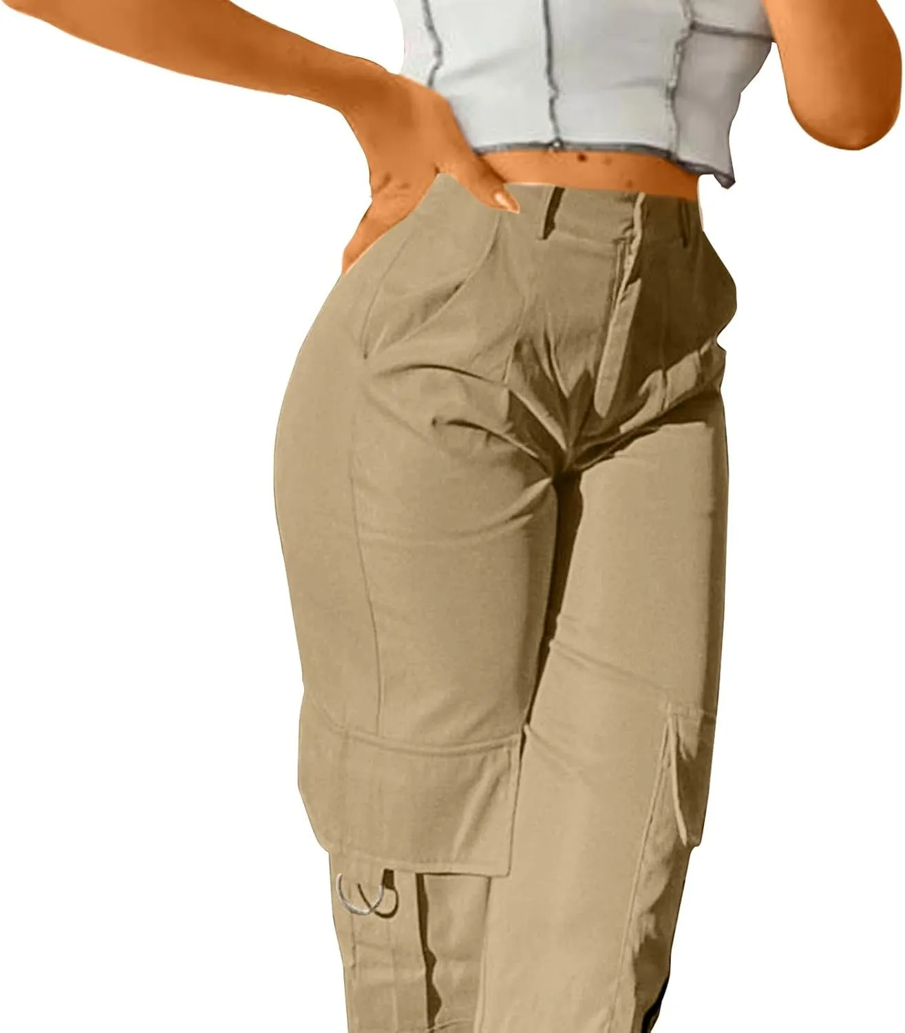 Women Cargo Pants High Waist Wide Leg Casual Baggy Work Pant Palazzo Lounge Tousers Going Out Outfits with Pockets