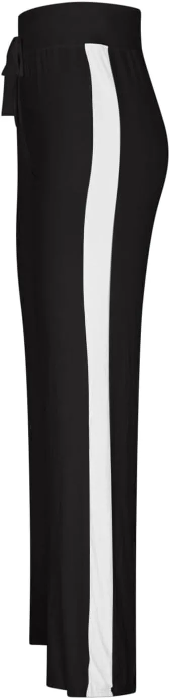 Women Comfy Soft Modal Pajama Pants Wide Leg Drawstring High Waist Stretchy Yoga Trouser Striped Casual Lounge Pant