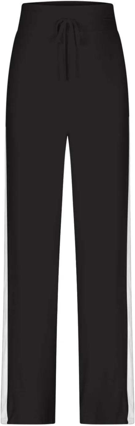 Women Comfy Soft Modal Pajama Pants Wide Leg Drawstring High Waist Stretchy Yoga Trouser Striped Casual Lounge Pant