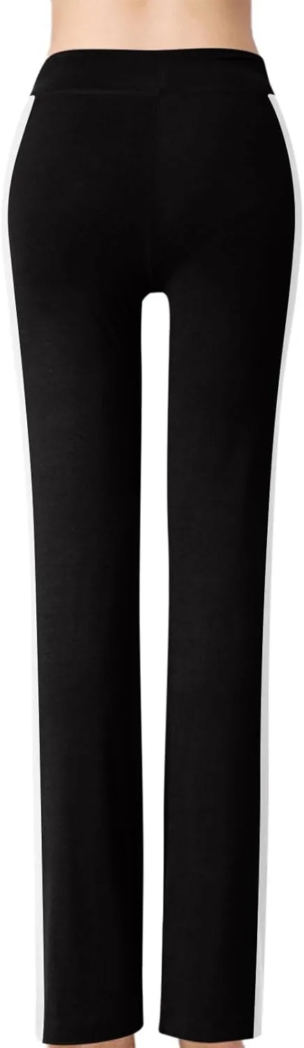 Women Comfy Soft Modal Pajama Pants Wide Leg Drawstring High Waist Stretchy Yoga Trouser Striped Casual Lounge Pant
