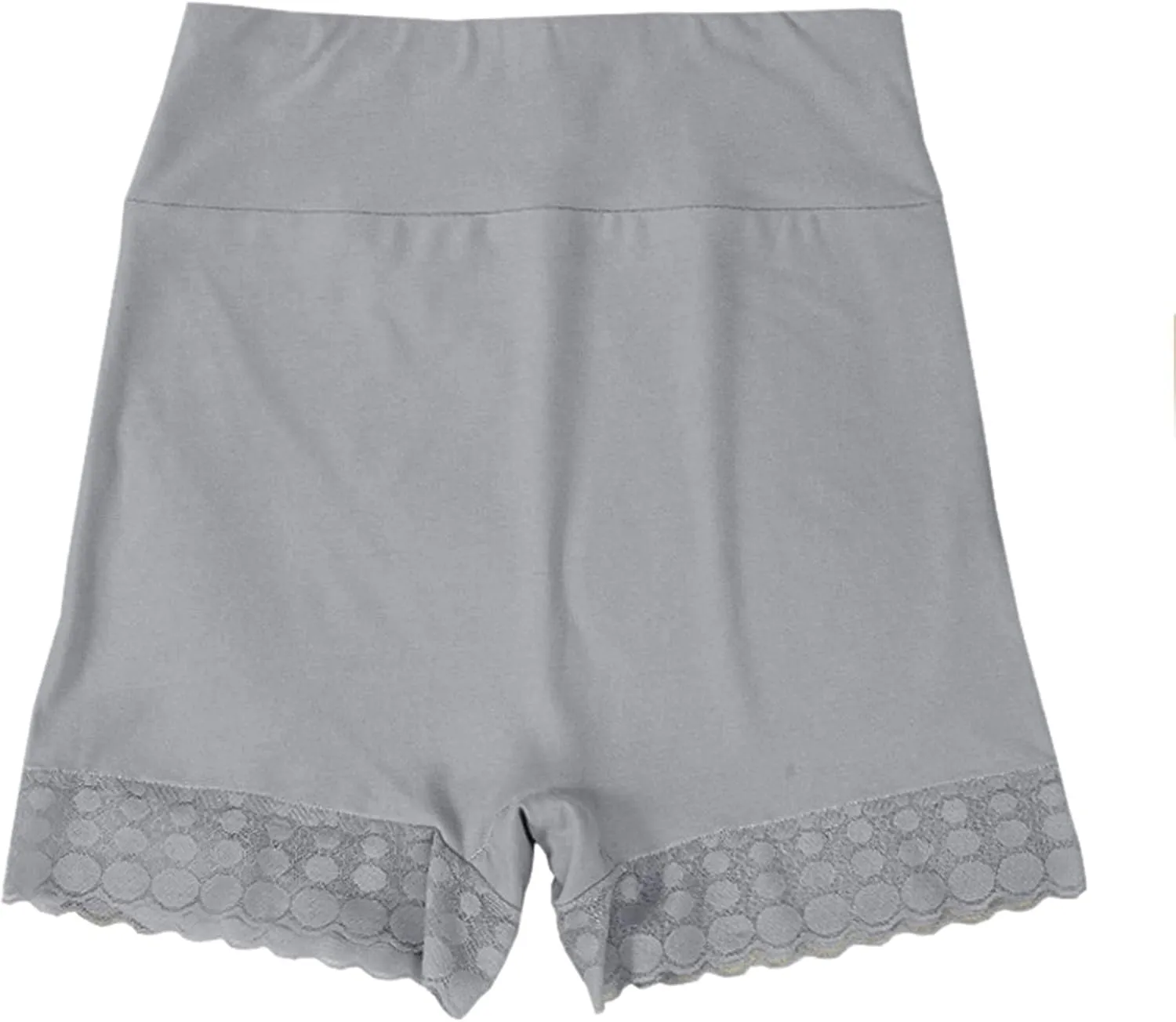 Women Lace Trim Slip Shorts Under Dresses Anti Chafing Seamless Shorts High Waisted Boyshort Stretchy Skinny Short