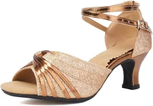 Women Latin Dance Shoes Ballroom Dance Shoes with Open Toe, Model DY-08