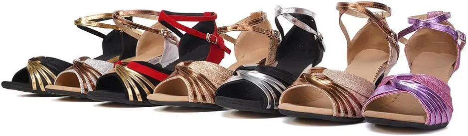 Women Latin Dance Shoes Ballroom Dance Shoes with Open Toe, Model DY-08