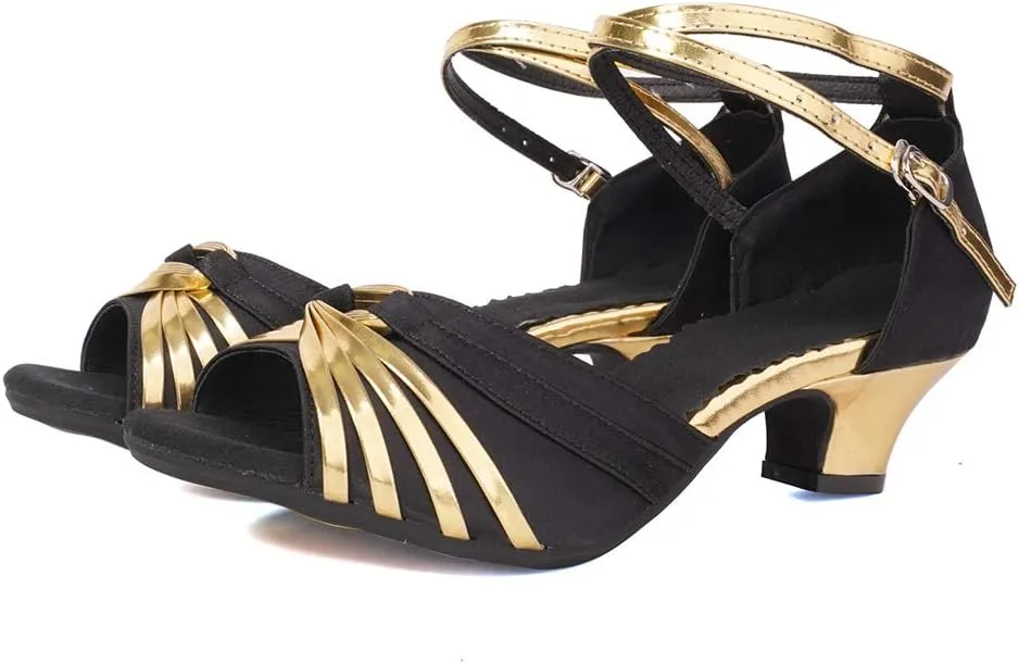 Women Latin Dance Shoes Ballroom Dance Shoes with Open Toe, Model DY-08