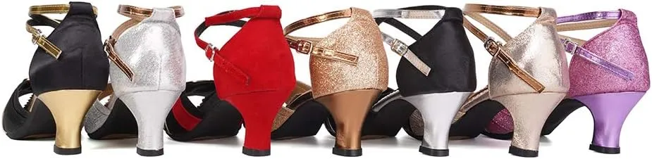 Women Latin Dance Shoes Ballroom Dance Shoes with Open Toe, Model DY-08