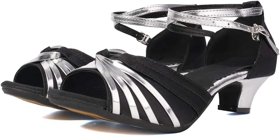 Women Latin Dance Shoes Ballroom Dance Shoes with Open Toe, Model DY-08