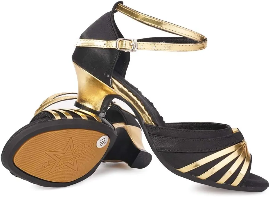Women Latin Dance Shoes Ballroom Dance Shoes with Open Toe, Model DY-08