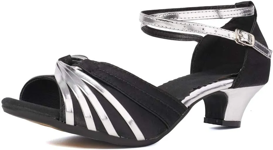 Women Latin Dance Shoes Ballroom Dance Shoes with Open Toe, Model DY-08