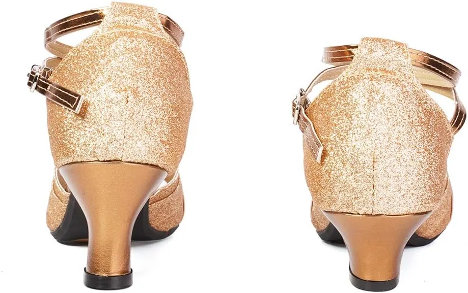 Women Latin Dance Shoes Ballroom Dance Shoes with Open Toe, Model DY-08