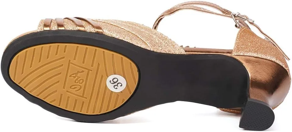 Women Latin Dance Shoes Ballroom Dance Shoes with Open Toe, Model DY-08