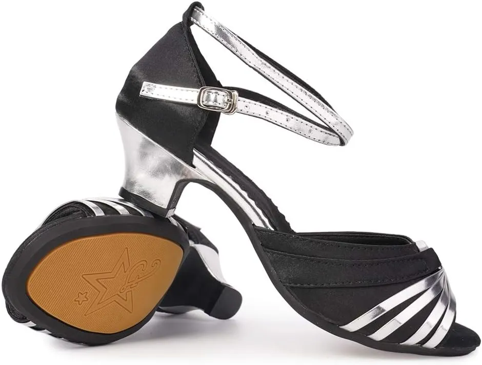 Women Latin Dance Shoes Ballroom Dance Shoes with Open Toe, Model DY-08