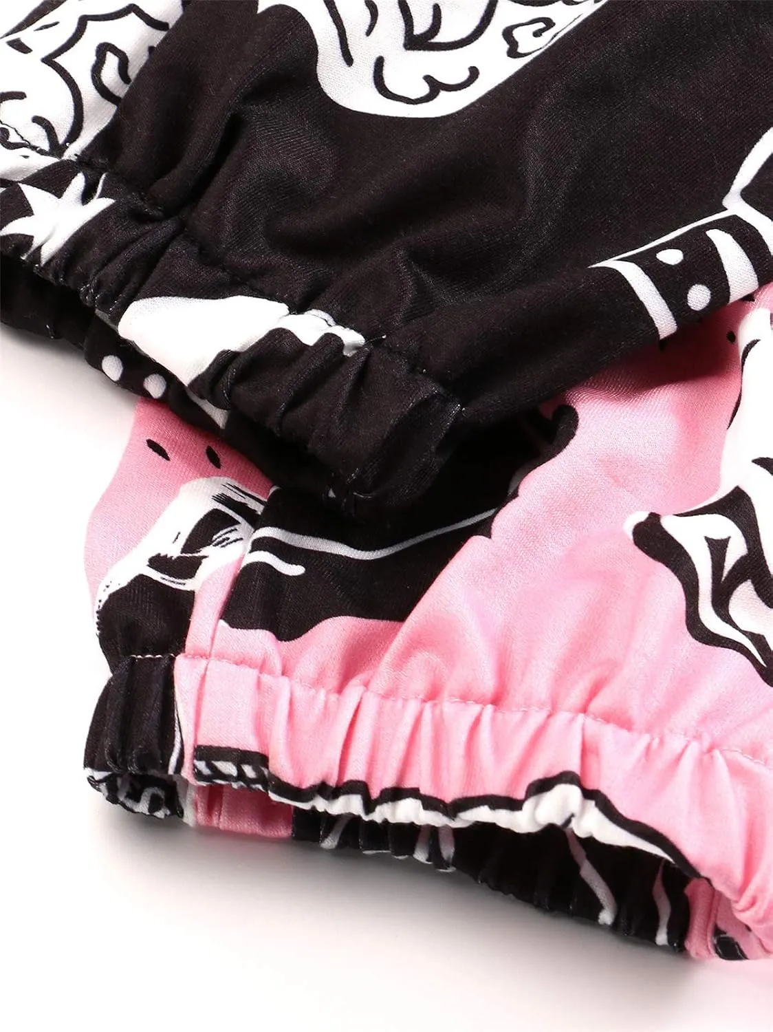 Women Printed Baggy Sweatpants Pockets High Waist Joggers Pants Contrast Color Sporty Athletic Lounge Trousers