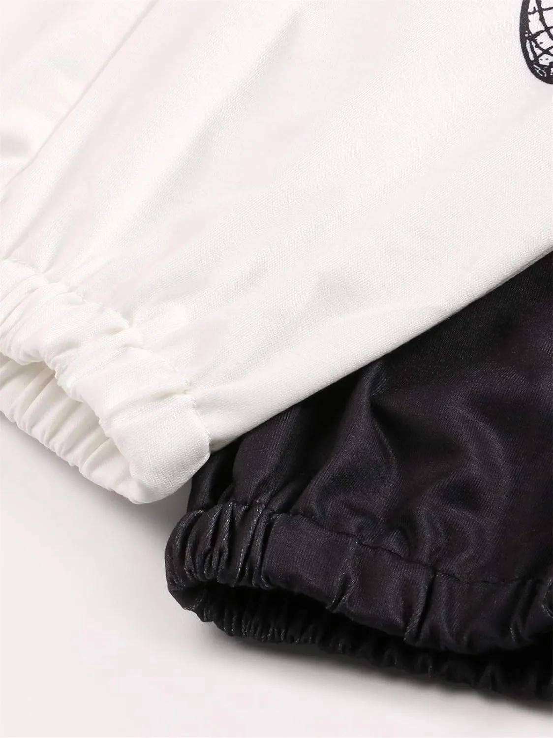 Women Printed Baggy Sweatpants Pockets High Waist Joggers Pants Contrast Color Sporty Athletic Lounge Trousers