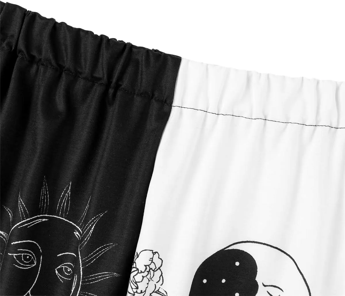 Women Printed Baggy Sweatpants Pockets High Waist Joggers Pants Contrast Color Sporty Athletic Lounge Trousers
