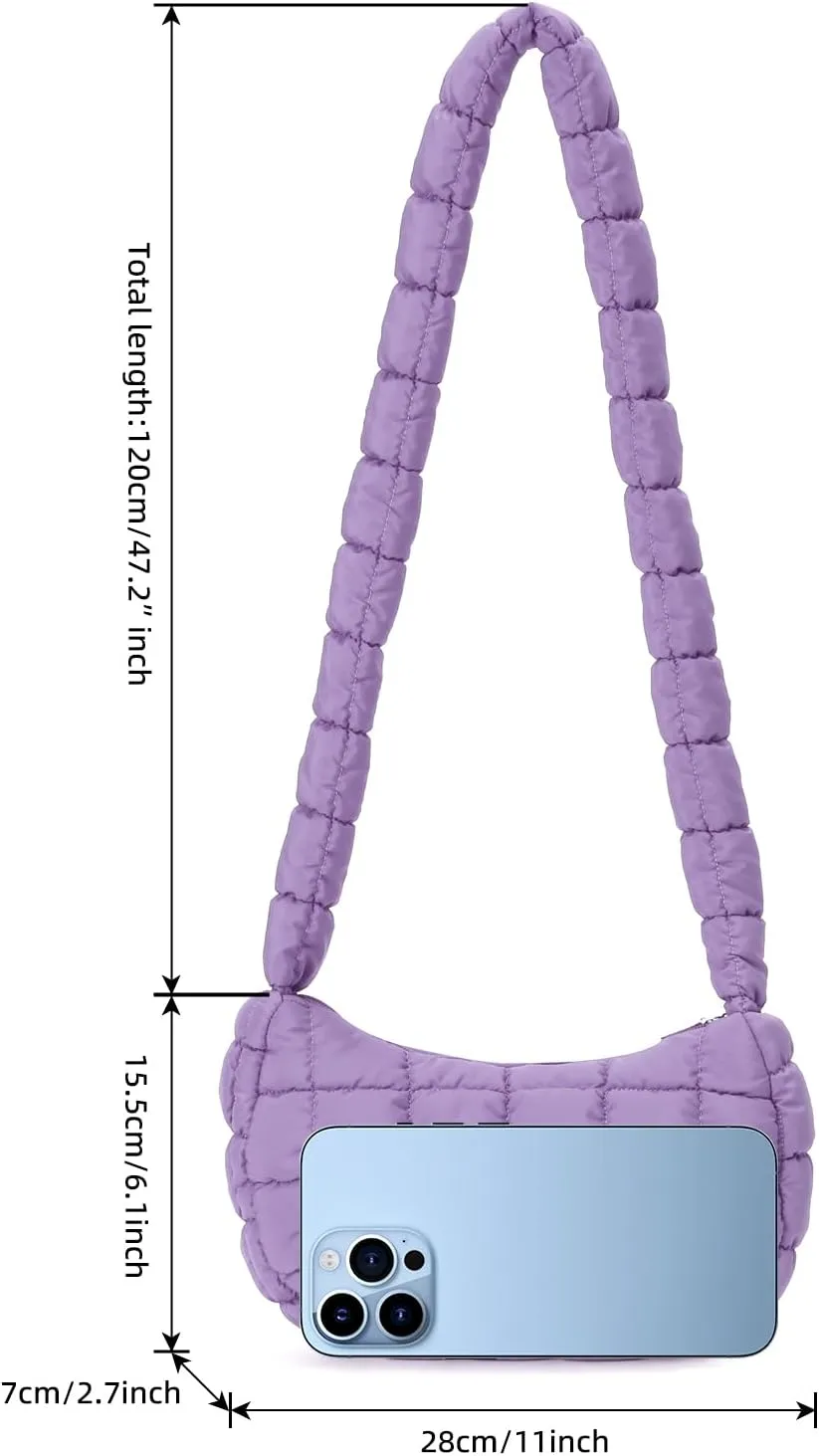 Women Quilted Small Crossbody Bag Puffer Shoulder Bag Ladies