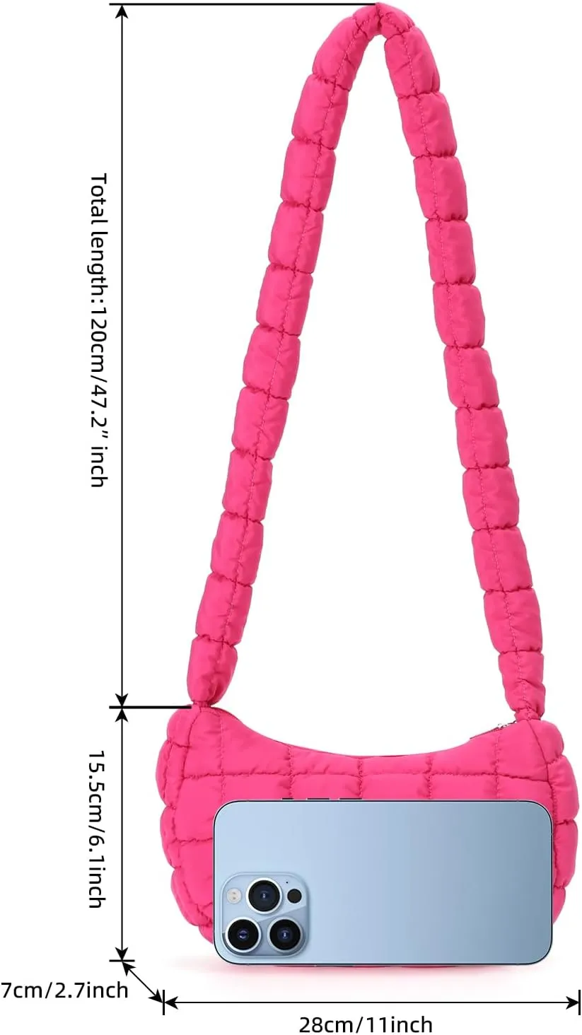 Women Quilted Small Crossbody Bag Puffer Shoulder Bag Ladies