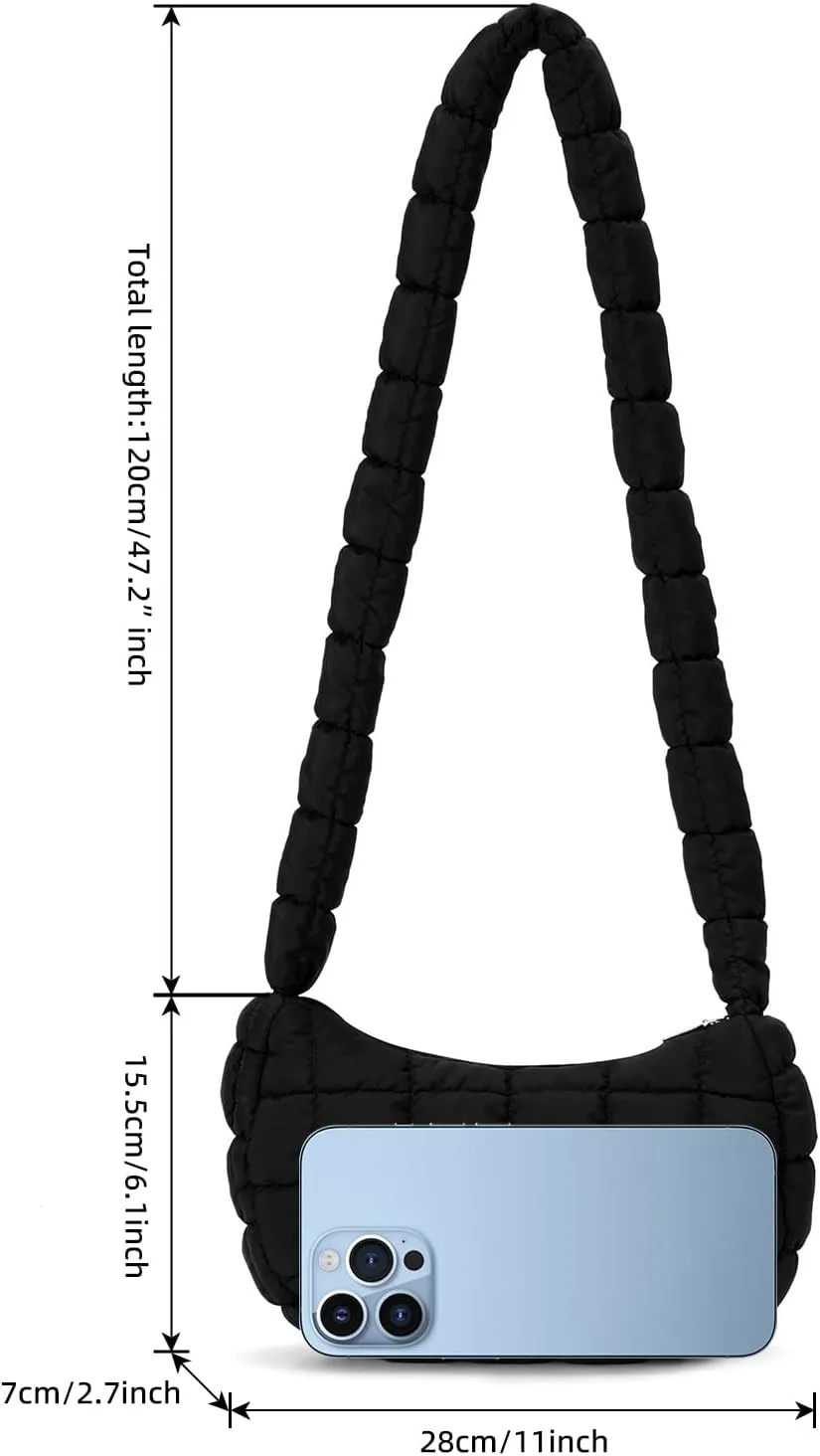Women Quilted Small Crossbody Bag Puffer Shoulder Bag Ladies