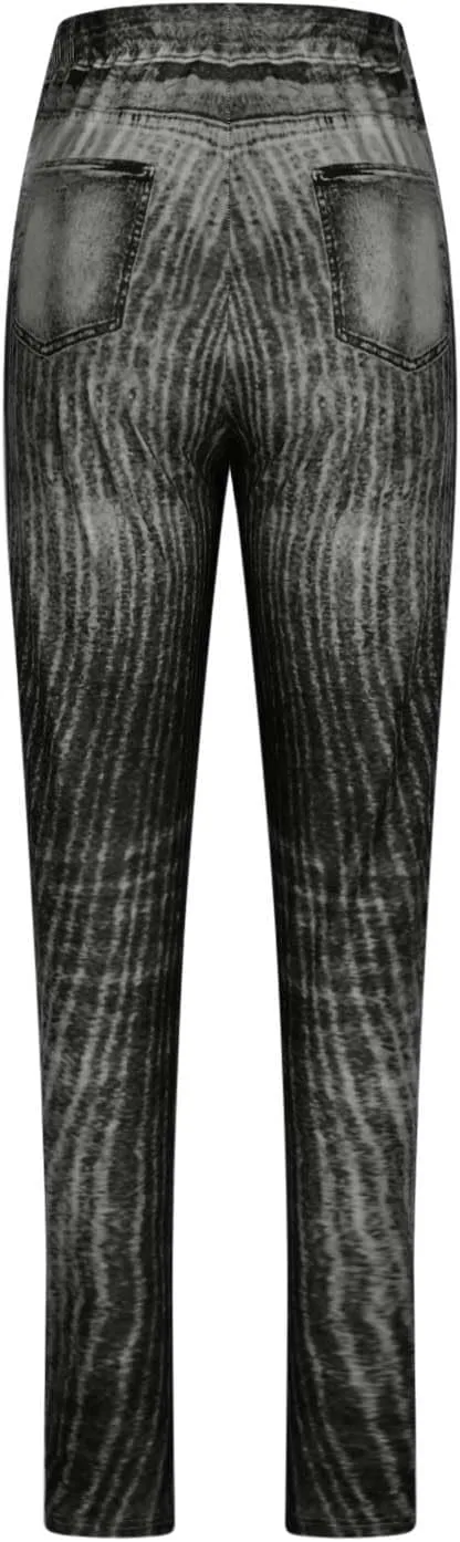 Women Skinny Slim Leg Trousers High Waist Tummy Control Tight fit Pants Butt Lifting Printed Smart Casual Office Work Trouser