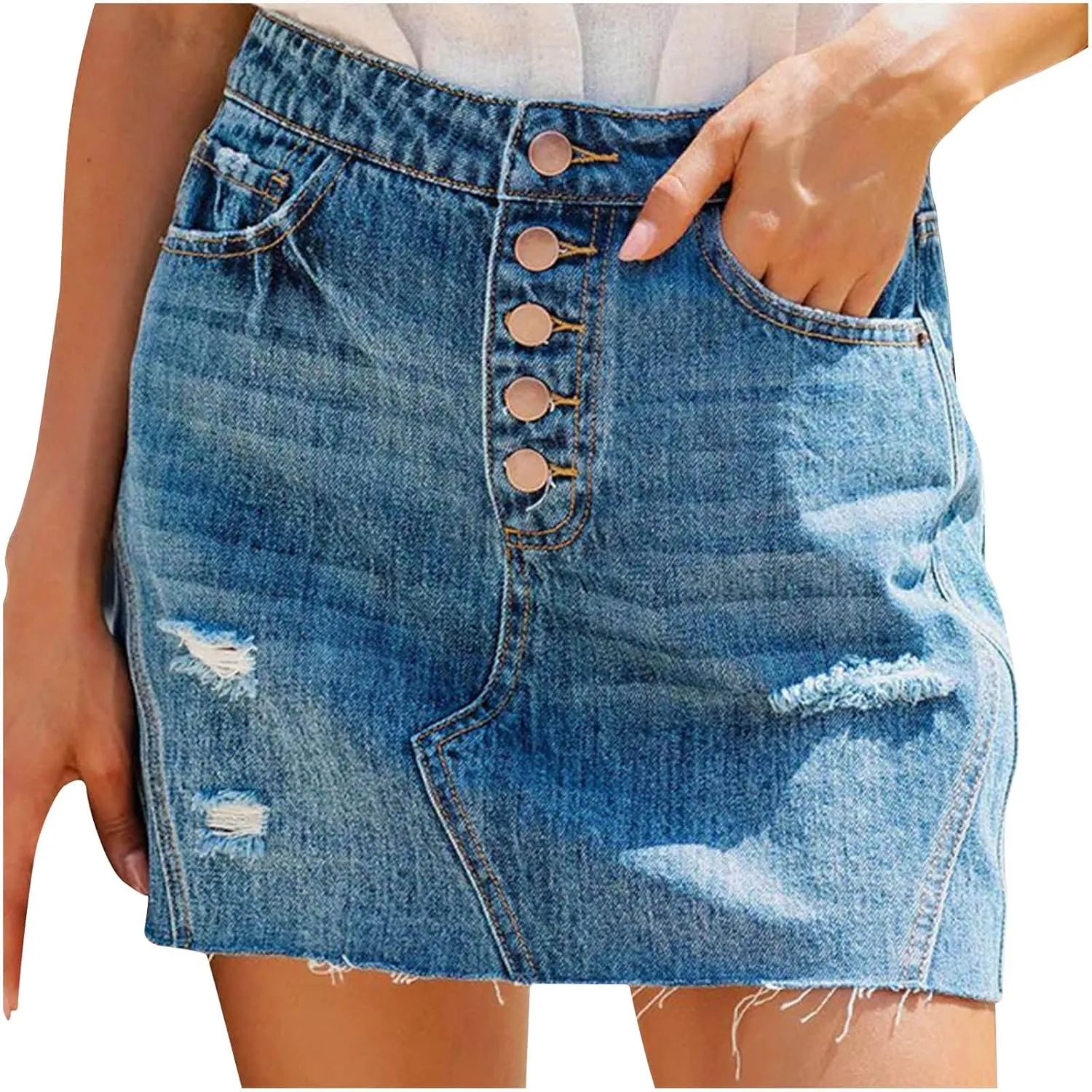 Women Skirts Denim Skirts for Women Midi Sexy Ruched Cowgirl Slit Plain Skirts 2025 Fashion Y2K