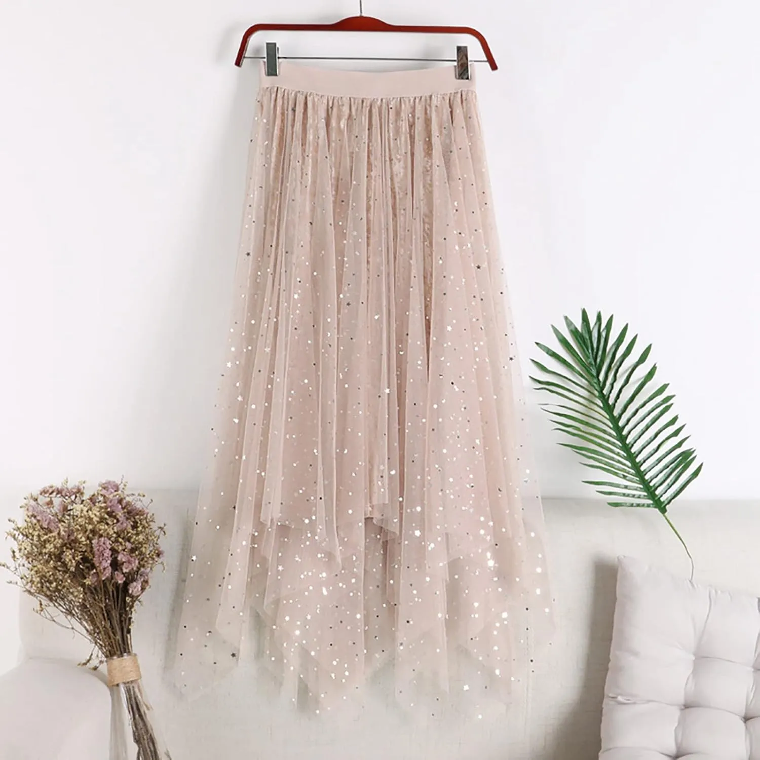 Women Tutu Skirt Women's Elastic Waist Chiffon Petticoat Puffy Tutu Tulle Skirt Womens Skirts Tulle Midi Skirt