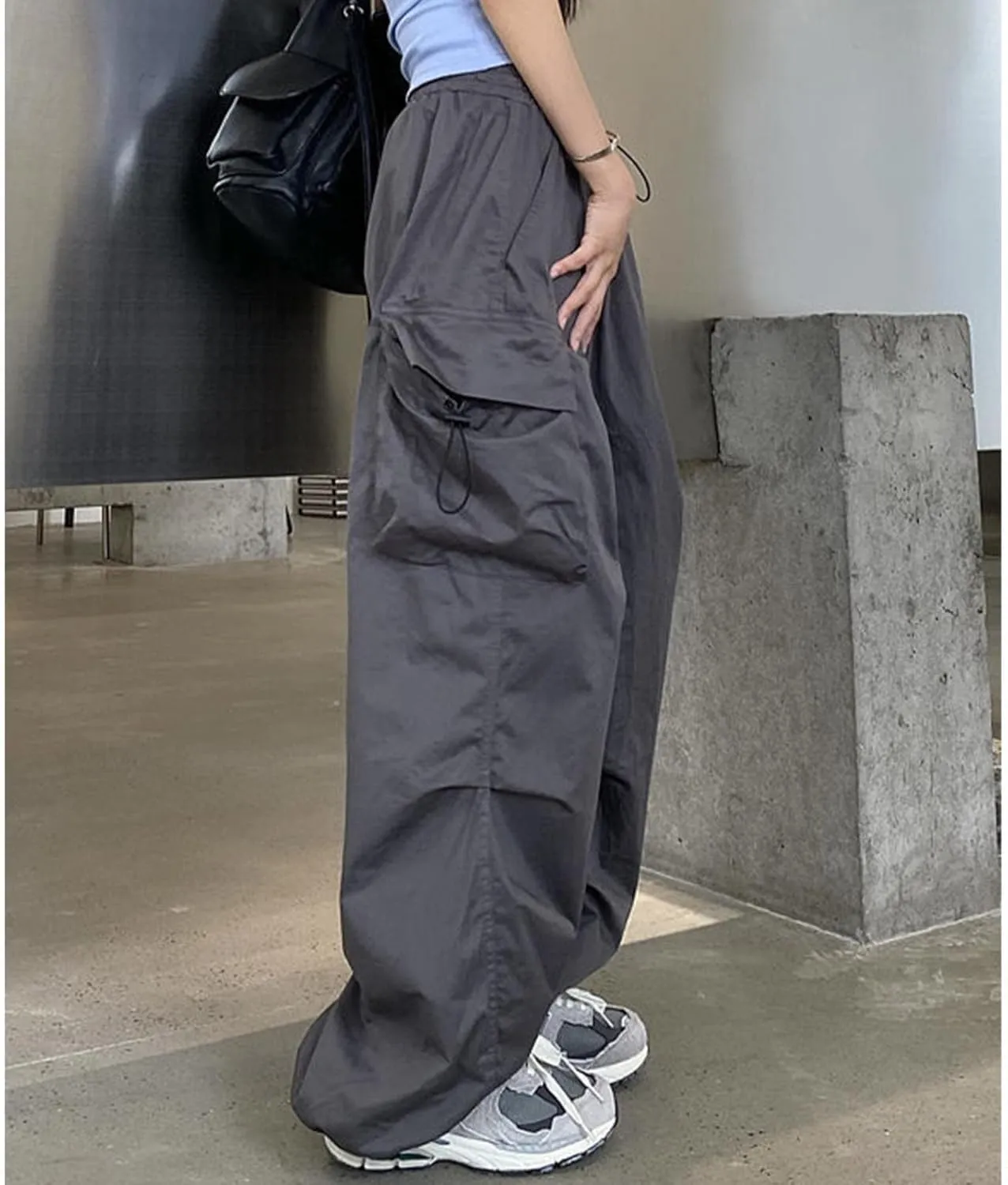 Womens Cargo Pants High Waist Baggy Relaxed Fit Trousers with Pockets Loose Jogger Goth Grunge Y2K Clothes