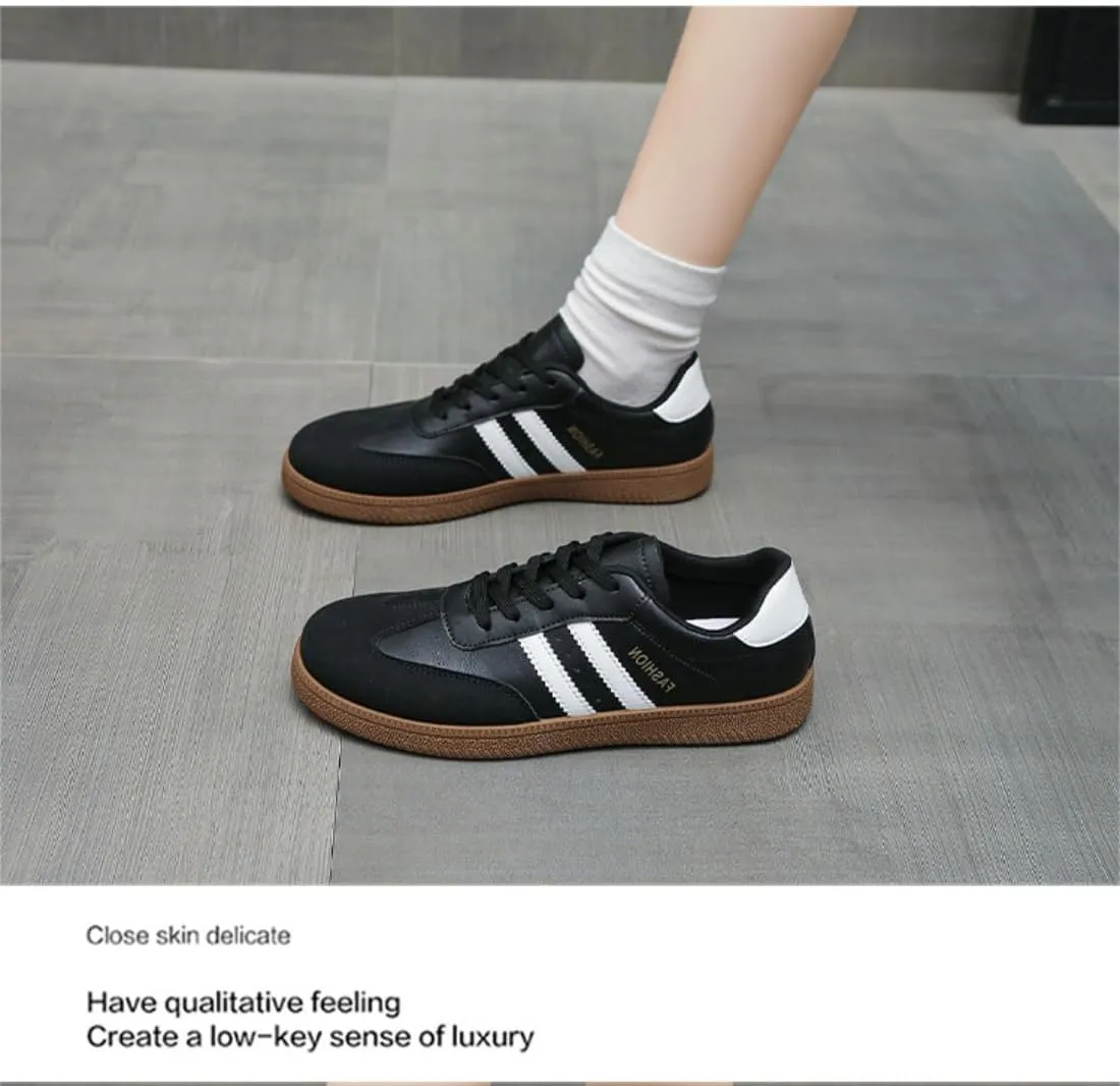 Women's Casual Lace-up Stylish Tennis Jogging Shoes Color Blocking Korean Style Platform Sneakers Trainers