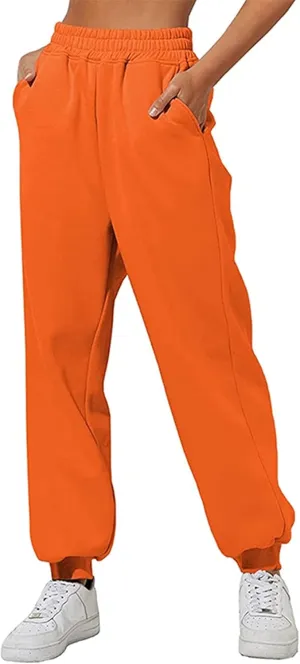 Women's Cinch Bottom Sweatpants Pockets High Waist Sporty Gym Athletic Fit Jogger Pants Lounge Trousers