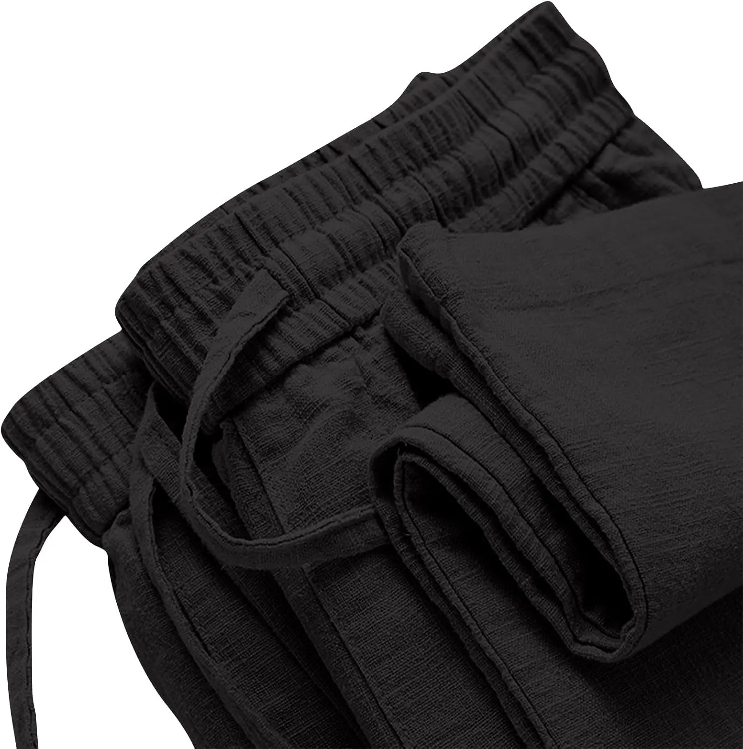 Womens Elastic High Waisted Work Pants Cotton Straight Leg Drawstring Trousers Summer Casual Athletic Yoga Pant