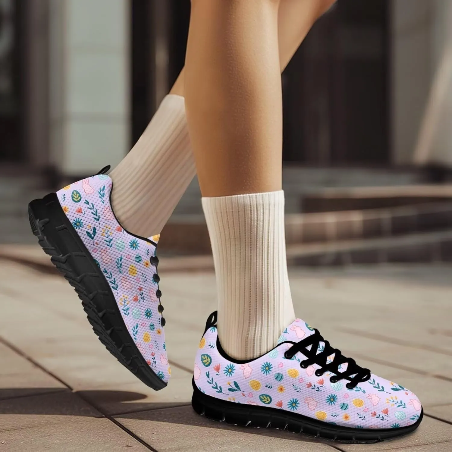 Women's Fashion Sneakers Low Top Casual Shoes Lightweight Wide Arch Support Travel Sneakers for Workout Size 5-12 Black Sole