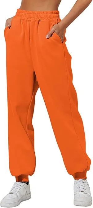 Women's Joggers Sweatpants High Waist Sporty Gym Athletic Fit Jogger Pants Trousers with Pockets