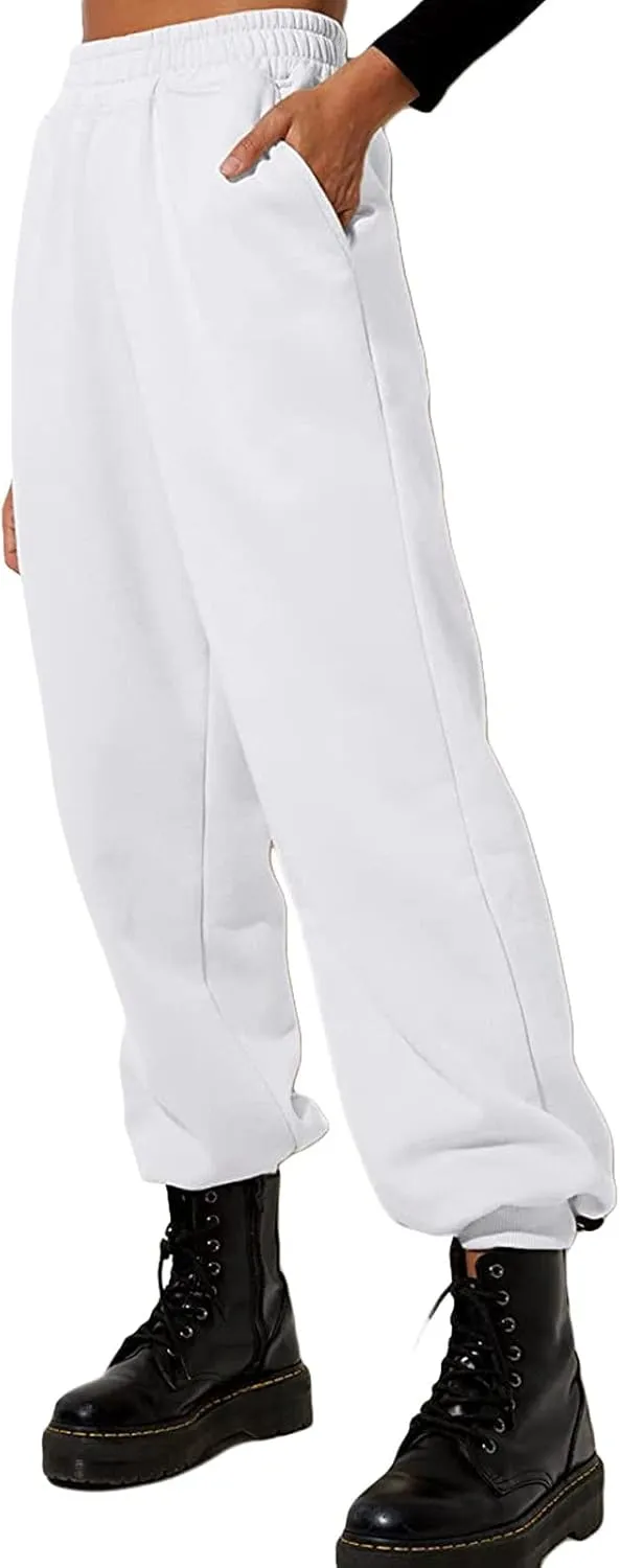 Women's Joggers Sweatpants High Waist Sporty Gym Athletic Fit Jogger Pants Trousers with Pockets