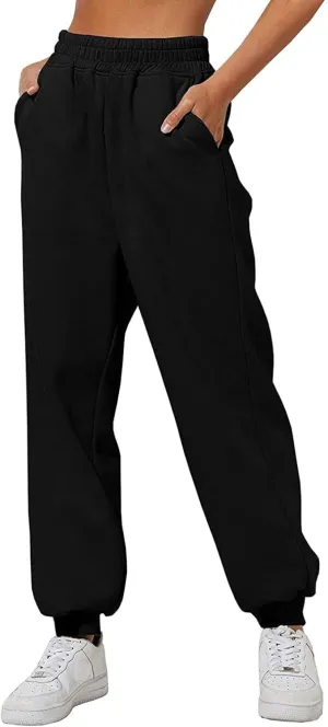 Women's Joggers Sweatpants High Waist Sporty Gym Athletic Fit Jogger Pants Trousers with Pockets