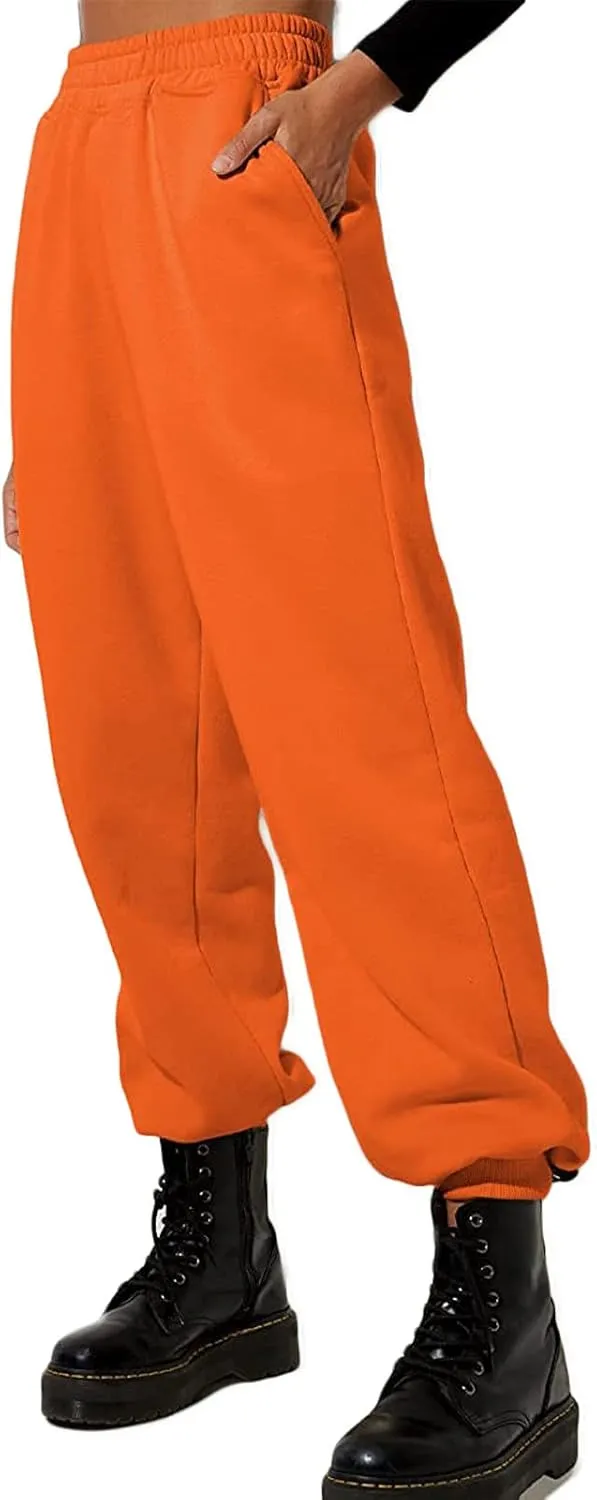 Women's Joggers Sweatpants High Waist Sporty Gym Athletic Fit Jogger Pants Trousers with Pockets